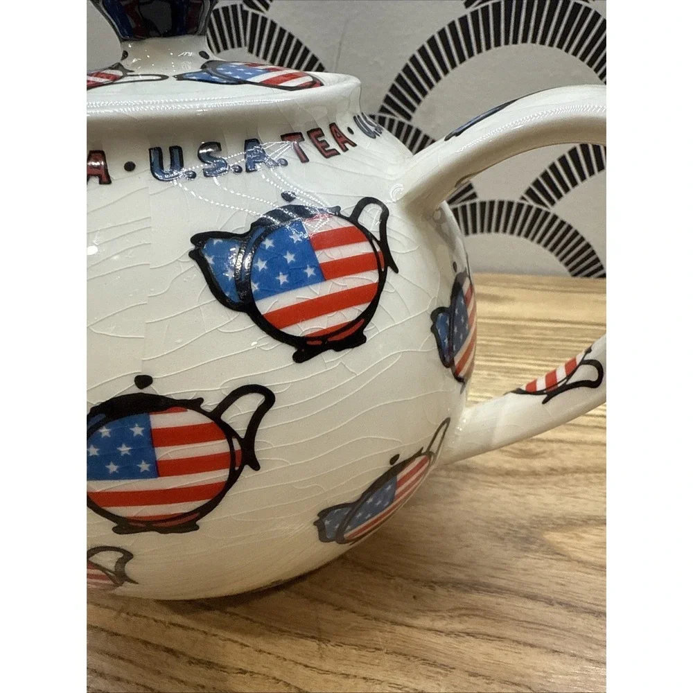 RARE! PAUL CARDEW DESIGN U.S.A.‎ Flag America TEA CLASSIC LARGE TEAPOT Kettle